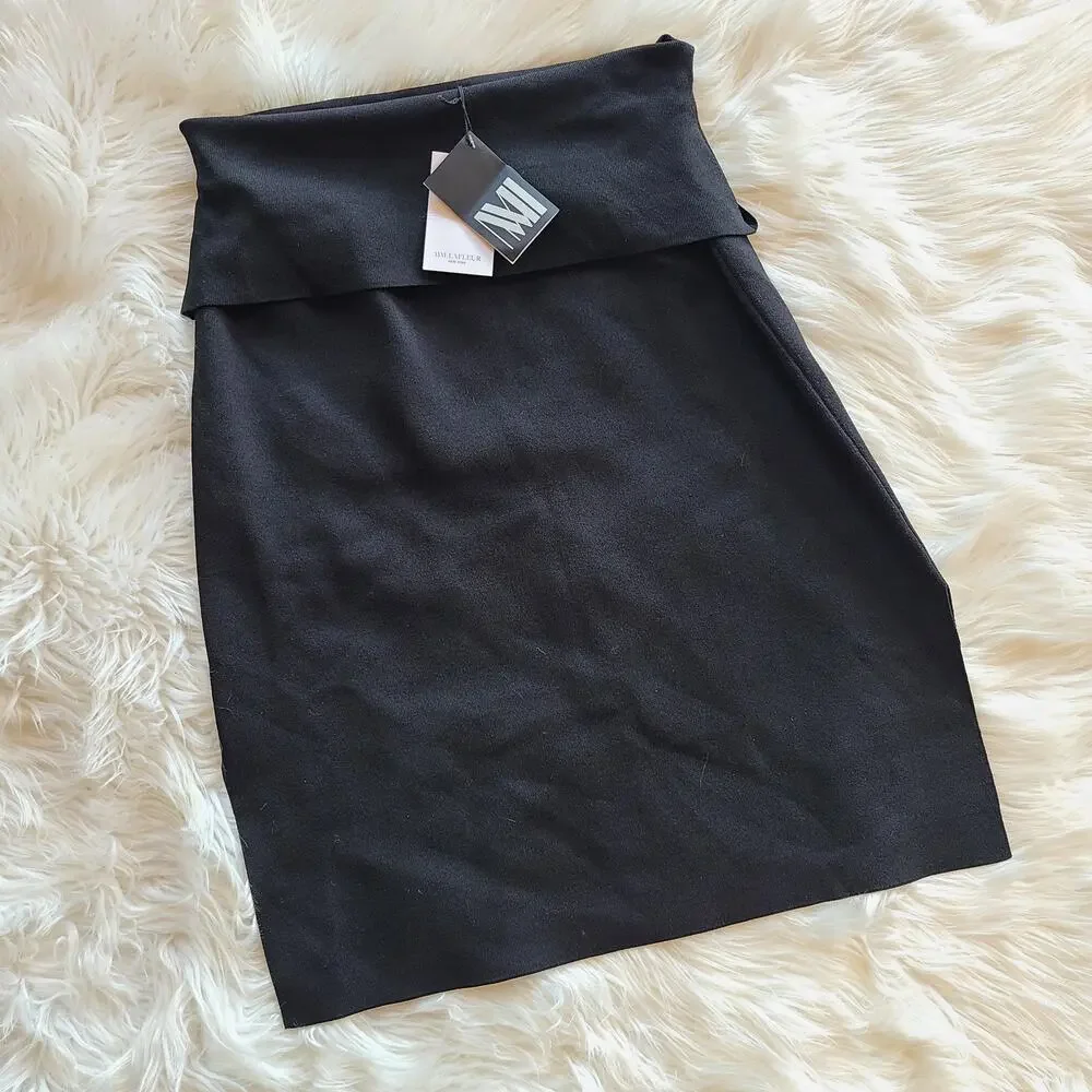 M.M Lafleur Skirt Harlem Midi Jardigan Knit NWT Pencil Black 1X Stretchy Bodycon - Picture 2 of 5